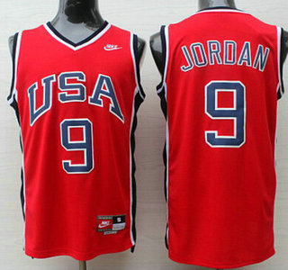 1984 Olympics Team USA #9 Michael Jordan Red Swingman Jersey