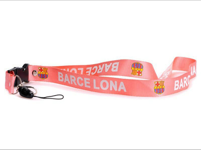 2011-2012 Barcelona Soccer Logo Lanyard Keychain Pink