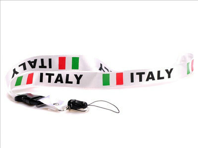2011-2012 Italy Soccer Logo Lanyard Keychain White