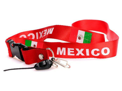 2011-2012 Mexico Soccer Logo Lanyard Keychain Red