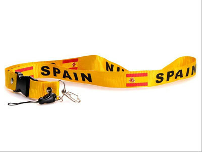 2011-2012 Spain Soccer Logo Lanyard Keychain Yellow