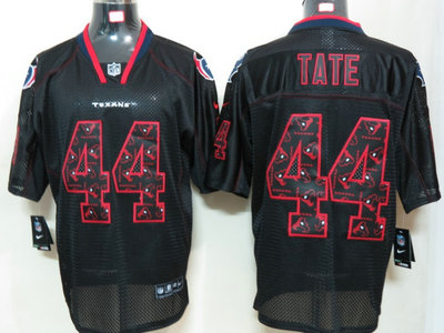 Nike Houston Texans 44 Ben Tate Lights Out Black Elite Jersey