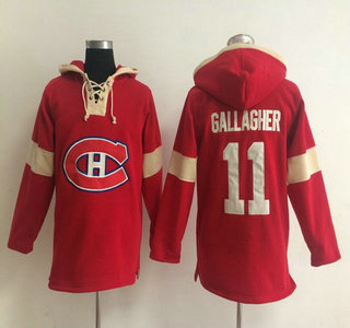 2014 Old Time Hockey Montreal Canadiens #11 Brendan Gallagher Red Hoody