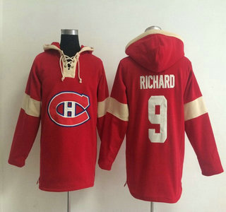 2014 Old Time Hockey Montreal Canadiens #9 Maurice Richard Red Hoody