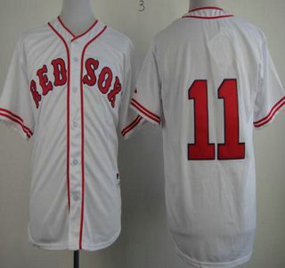 Boston Red Sox #11 Buchholz Clay White Authentic 1936 The Clock Jersey
