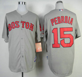 Boston Red Sox #15 Dustin Pedroia 2014 Grey Cool Base Jersey