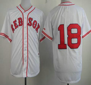 Boston Red Sox #18 Shane Victorino White Authentic 1936 The Clock Jersey