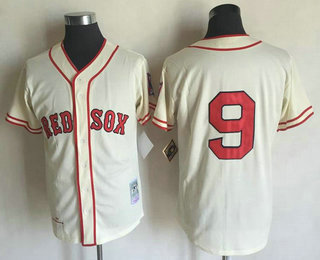 Boston Red Sox #9 Ted Williams 1939 Cream Throwabck Jersey
