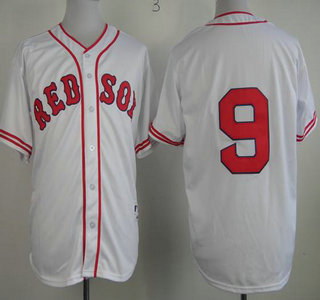 Boston Red Sox #9 Ted Williams White 1936 The Clock Jersey