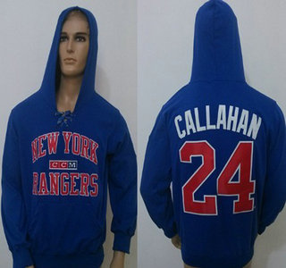 CCM New York Rangers #24 Ryan Callahan Light Blue Hoody