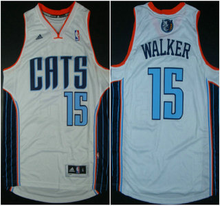 Charlotte Bobcats #15 Kemba Walker Revolution 30 White Swingman Jersey