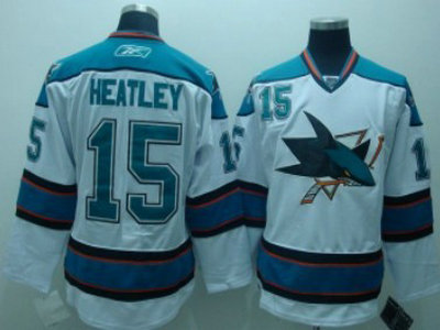 Cheap San Jose Sharks 15 Dany Heatley White Jersey