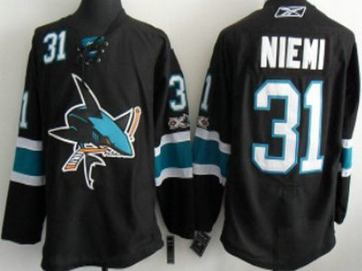 Cheap San Jose Sharks 31 Antti Niemi Black Jersey