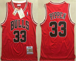 Chicago Bulls #33 Scottie Pippen 1997-98 Red Hardwood Classics Soul Swingman Throwback Jersey
