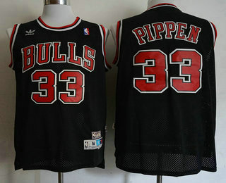 Chicago Bulls #33 Scottie Pippen Black Hardwood Classics Soul Swingman Throwback Jersey