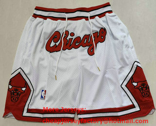 Chicago Bulls 1997-98 White With Chicago AU Throwback Shorts