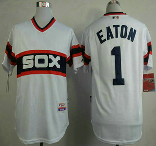 Chicago White Sox #1 Adam Eaton 1983 White Pullover Jersey
