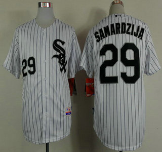Chicago White Sox #29 Jeff Samardzija White With Black Pinstripe Jersey