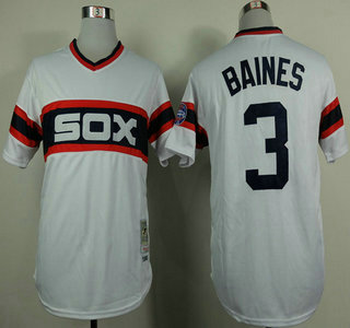 Chicago White Sox #3 Harold Baines 1983 White Pullover Throwback Jersey