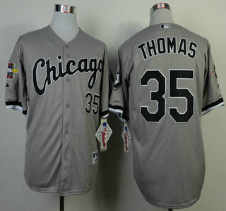 Chicago White Sox #35 Frank Thomas Grey With 2005 World Series Patch Jersey