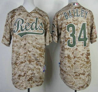 Cincinnati Reds #34 Homer Bailey 2014 Camo Kids Jersey