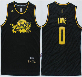 Cleveland Cavaliers #0 Kevin Love 2015 Revolution 30 Swingman Black With Gold Fashion Jersey