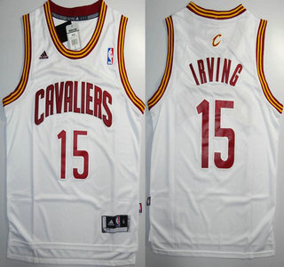 Cleveland Cavaliers 15 Kyrie Irving White Revolution 30 Swingman Jersey