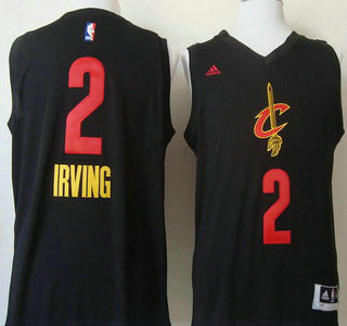 Cleveland Cavaliers #2 Kyrie Irving 2015 Black With Red Fashion Jersey