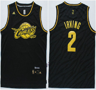 Cleveland Cavaliers #2 Kyrie Irving 2015 Revolution 30 Swingman Black With Gold Fashion Jersey
