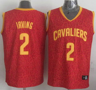 Cleveland Cavaliers #2 Kyrie Irving Red Leopard Print Fashion Jersey