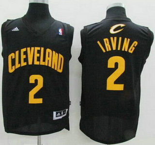 Cleveland Cavaliers #2 Kyrie Irving Revolution 30 Swingman Black With Gold Jersey