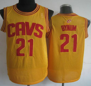 Cleveland Cavaliers #21 Andrew Bynum Yellow Revolution 30 Authentic Jersey