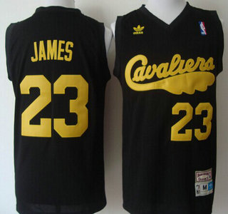 Cleveland Cavaliers #23 LeBron James CAVS Black Swingman Throwback Jersey