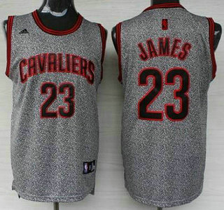 Cleveland Cavaliers #23 LeBron James Gray Static Fashion Jersey