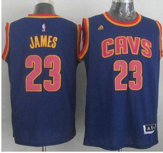 Cleveland Cavaliers #23 LeBron James Revolution 30 Swingman 2014 Navy Blue Jersey