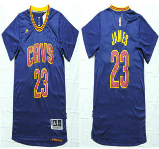 Cleveland Cavaliers #23 LeBron James Revolution 30 Swingman 2014 New Navy Blue Short-Sleeved Jersey