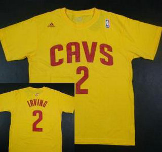 Cleveland Cavaliers 2 Kyrie Irving Yellow NBA Basketball T-Shirt