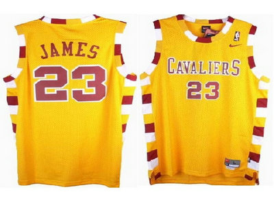 Cleveland Cavaliers 23 LeBron James Swingman Yellow Jersey