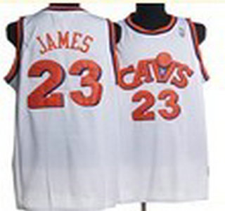 Cleveland Cavaliers 23 LeBron James White Swingman Throwback Jersey