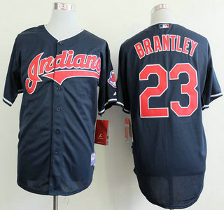 Cleveland Indians #23 Michael Brantley Navy Blue Jersey