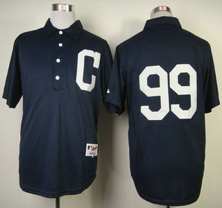Cleveland Indians #99 Rick Vaughn 1902 Turn Back The Clock Navy Blue Jersey