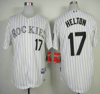 Colorado Rockies #17 Todd Helton White With Purple Stripe Cool Base Jersey