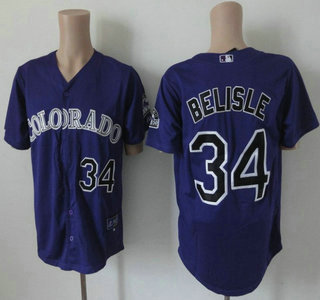 Colorado Rockies 34 Matt Belisle Cool Base Purple Jersey