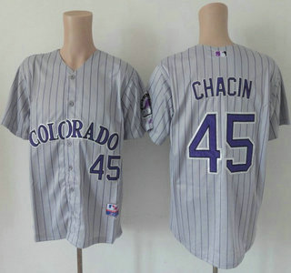 Colorado Rockies 45 Jhoulys Chacin 2012 Grey Jersey