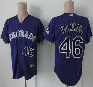 Colorado Rockies 46 Jason Hammel Cool Base Purple Jersey
