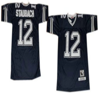 Dallas Cowboys #12 Roger Staubach Blue Throwback Jersey