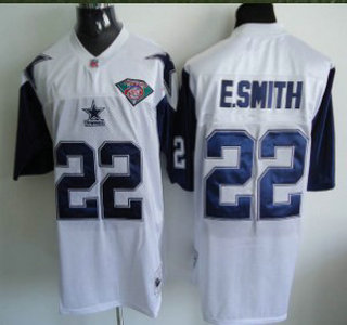 Dallas Cowboys #22 Emmitt Smith White Thanksgivings 75TH Throwback Jersey