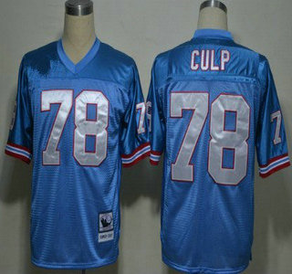Houston Oilers #78 Cuyley Culp Light Blue Throwback Jersey