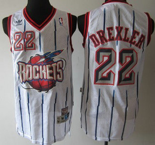 Houston Rockets 22 Clyde Drexler ABA Hardwood Classic Swingman White Jersey