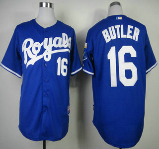 Kansas City Royals #16 Billy Butler Navy Blue Cool Base Jersey